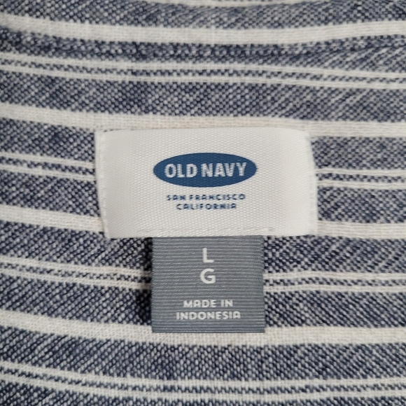 Old Navy Striped Linen Blend Resort Beachy Romper/Jumper Women's Size Large - Picture 7 of 11